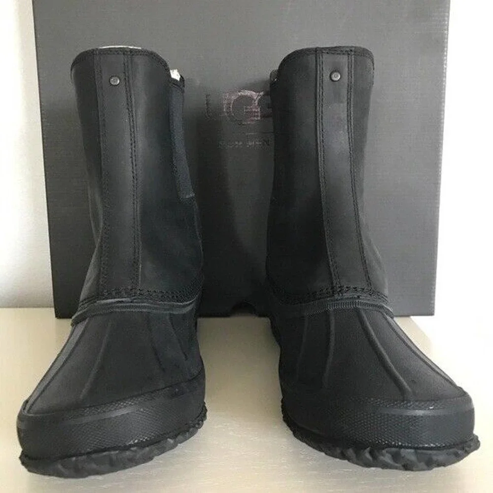 Ugg Australia Romosa Waterproof Black Leather Rubber Duck‎ Boots New Men’s 7